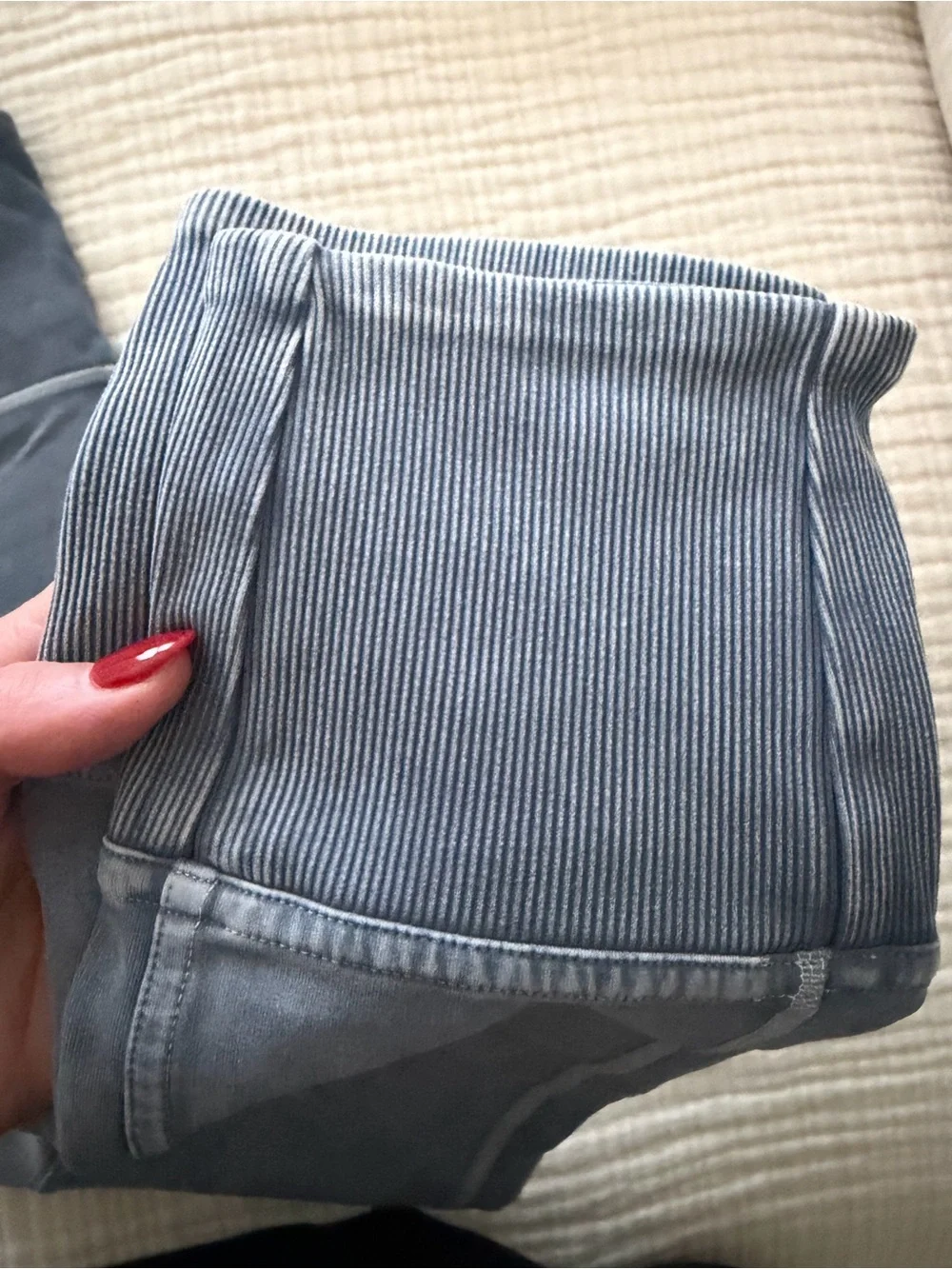 lululemon athletica Slate Blue High-Waist Ribbed-Cuff Leggings